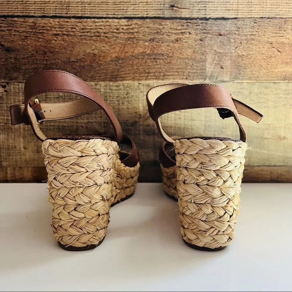 NWOT Sam Edelman Darline Leather Braided Wedge Espadrille Platform Sandals - Picture 5 of 10